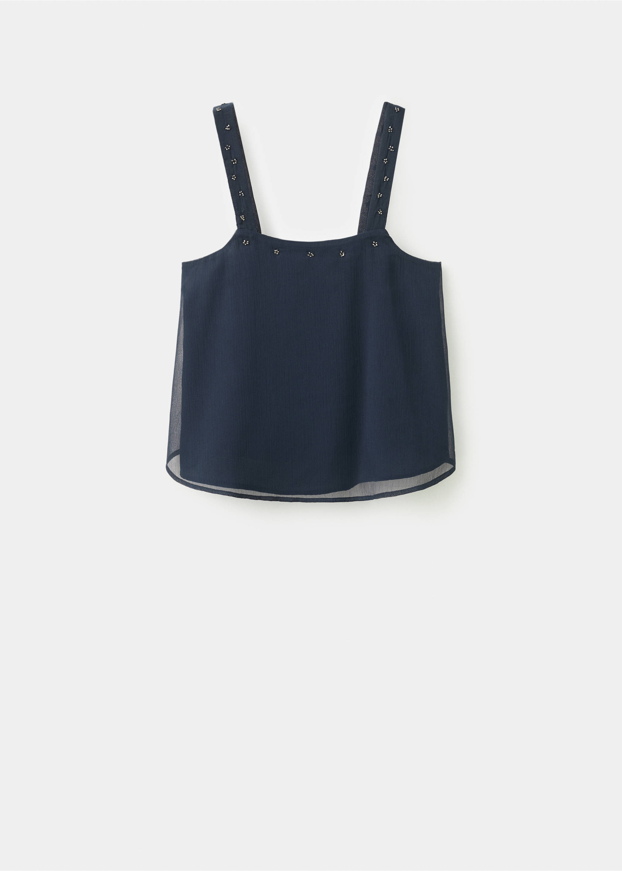 Ruffled flowy top - Article without model, Navy. Ref: 27095807-00.