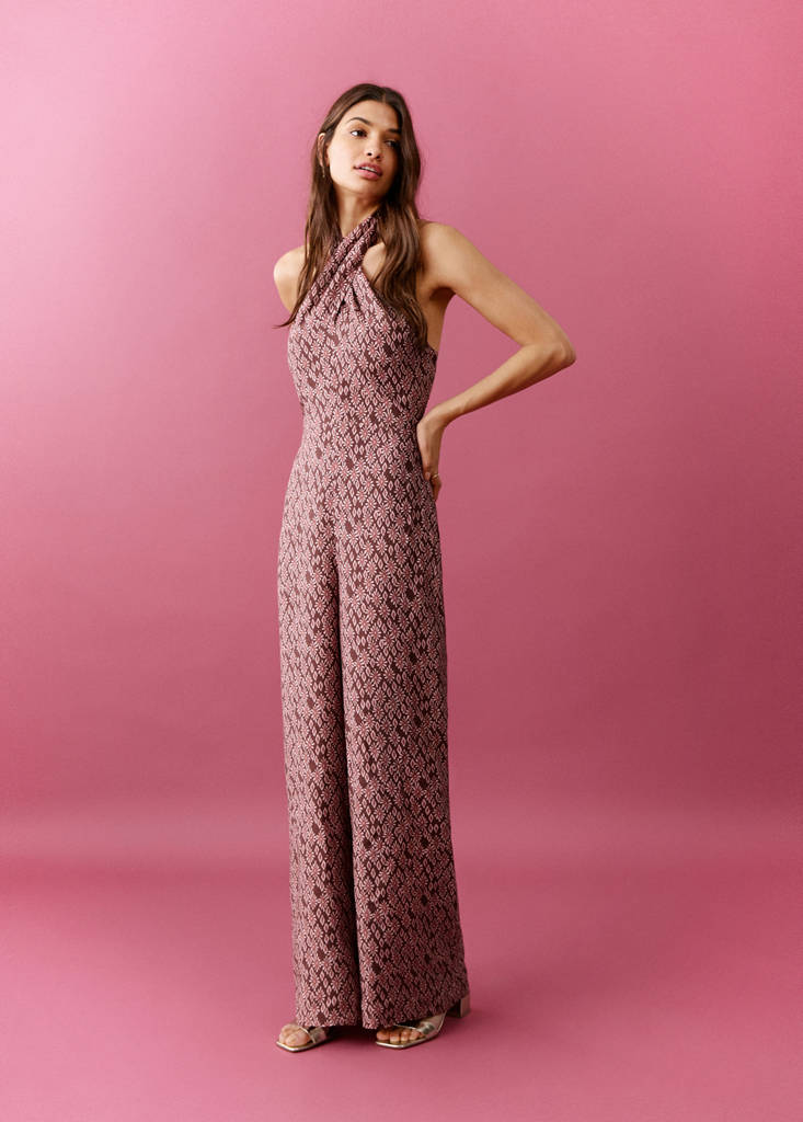 Floral print jumpsuit — Red