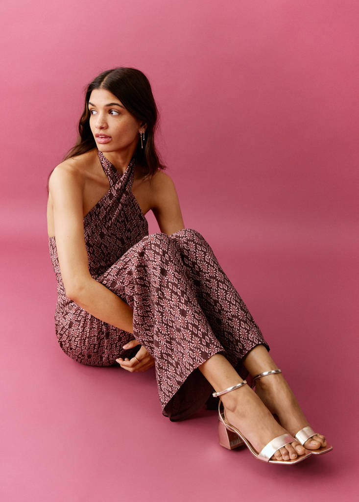 Floral print jumpsuit — Red