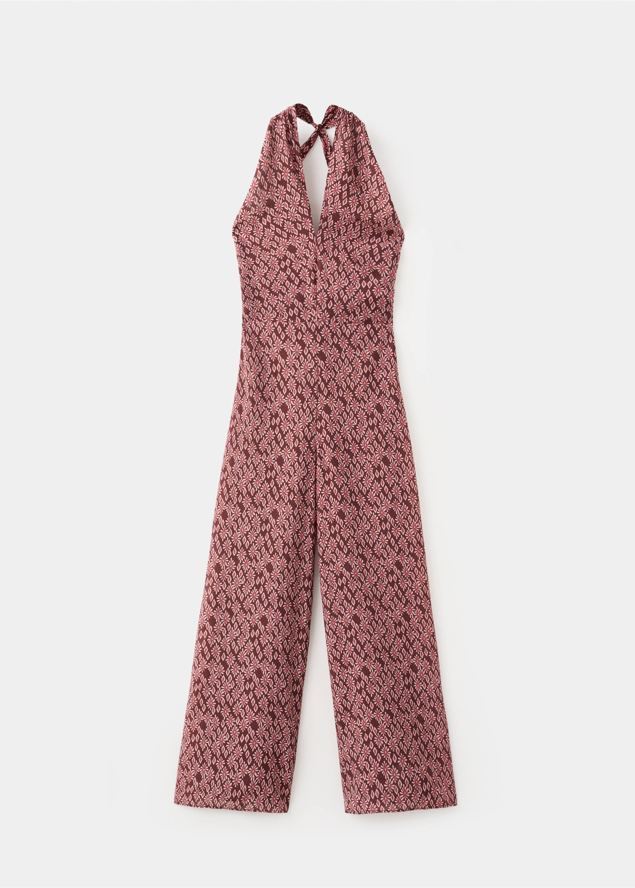 Floral print jumpsuit - Article without model, Red. Ref: 27095810-00.