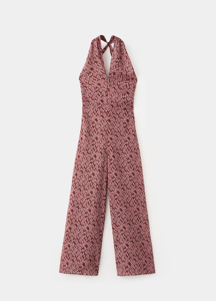 Floral print jumpsuit — Red