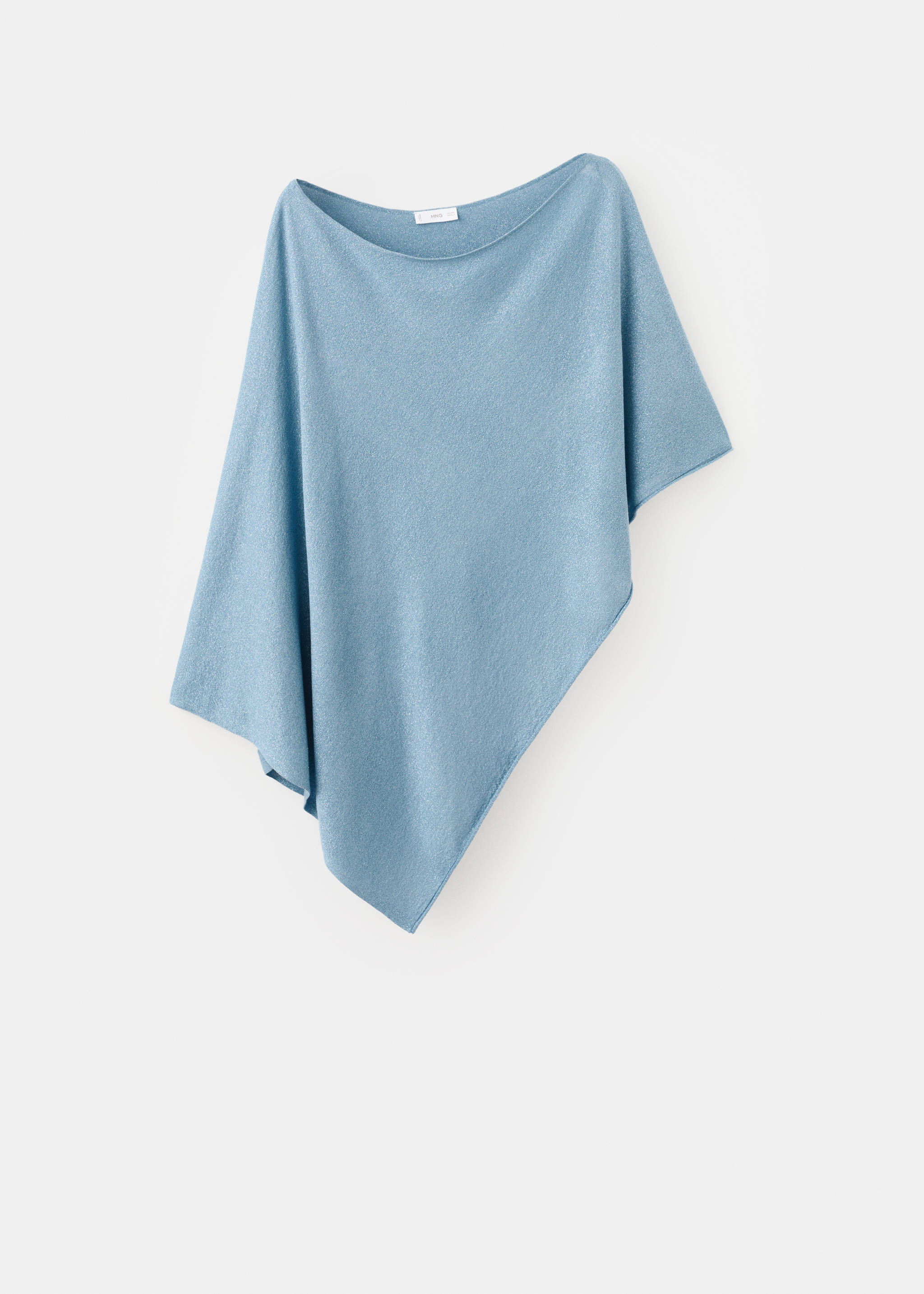 Asymmetrisk stickad poncho - Artikel utan modell