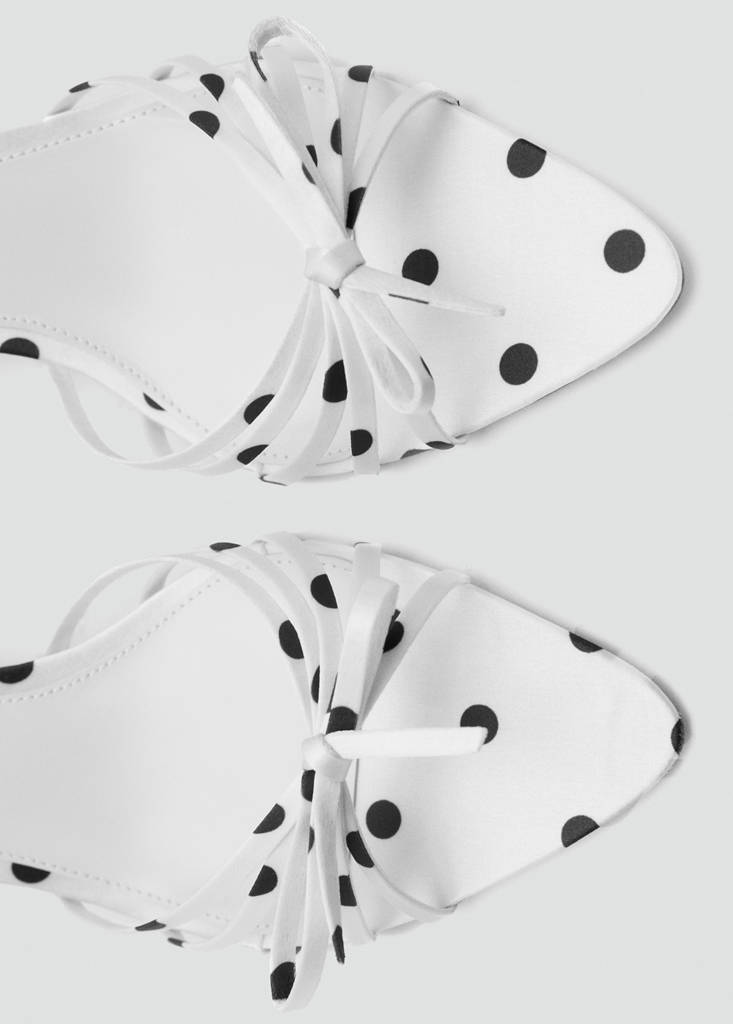 Polka-dot strap sandals — White