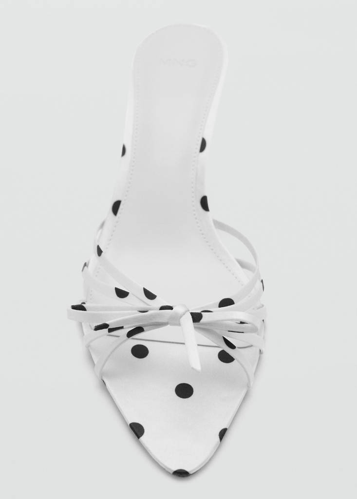 Polka-dot strap sandals — White