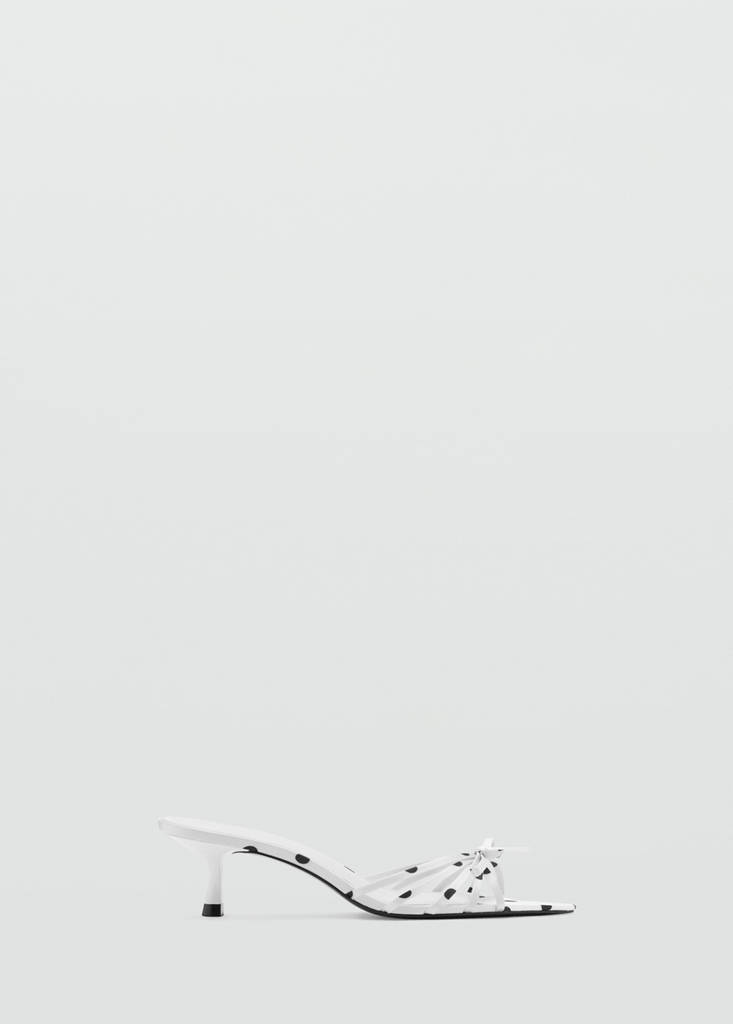 Polka-dot strap sandals — White