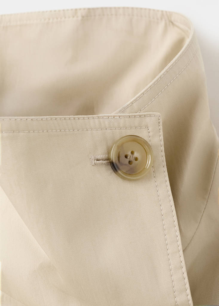 Funnel neck cropped trench coat — Beige