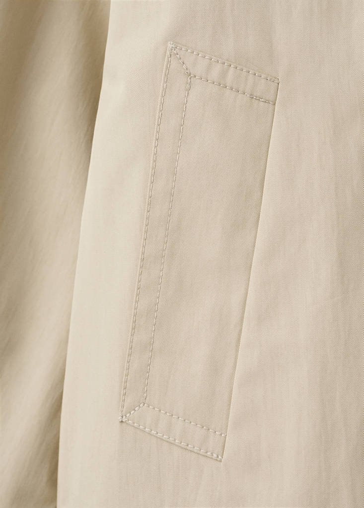 Funnel neck cropped trench coat — Beige
