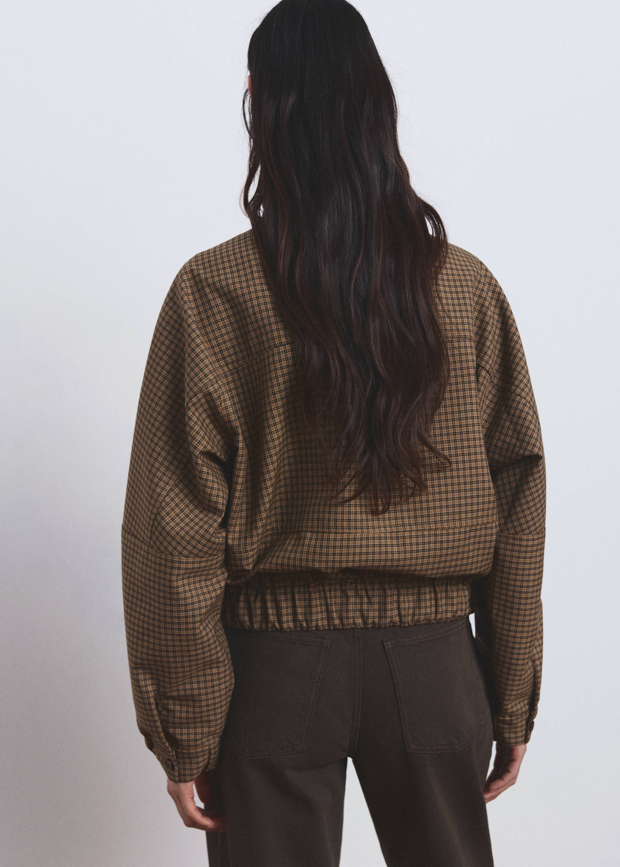 Houndstooth high-neck jacket - Reverse of the article