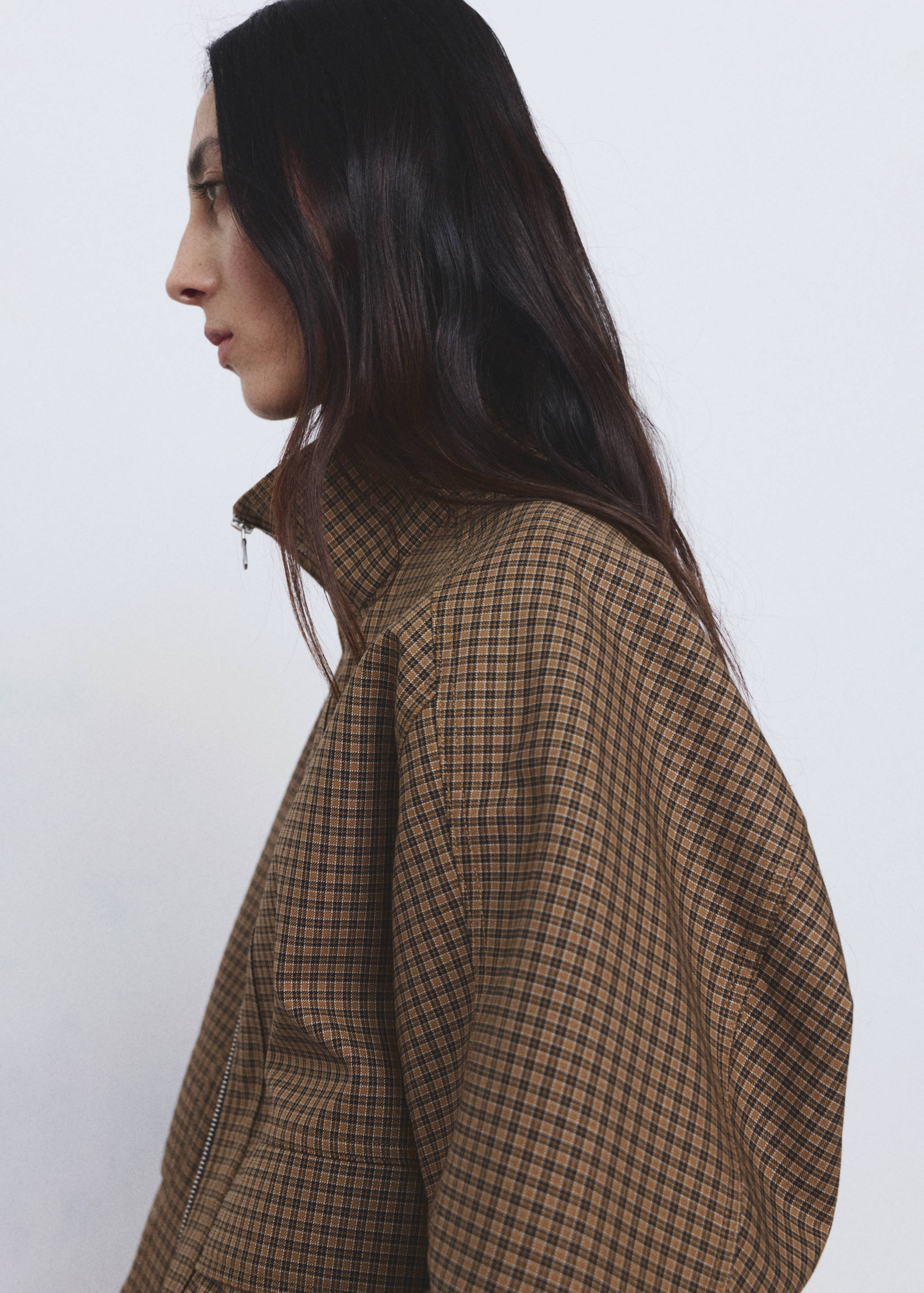 Houndstooth high-neck jacket - Details of the article 1