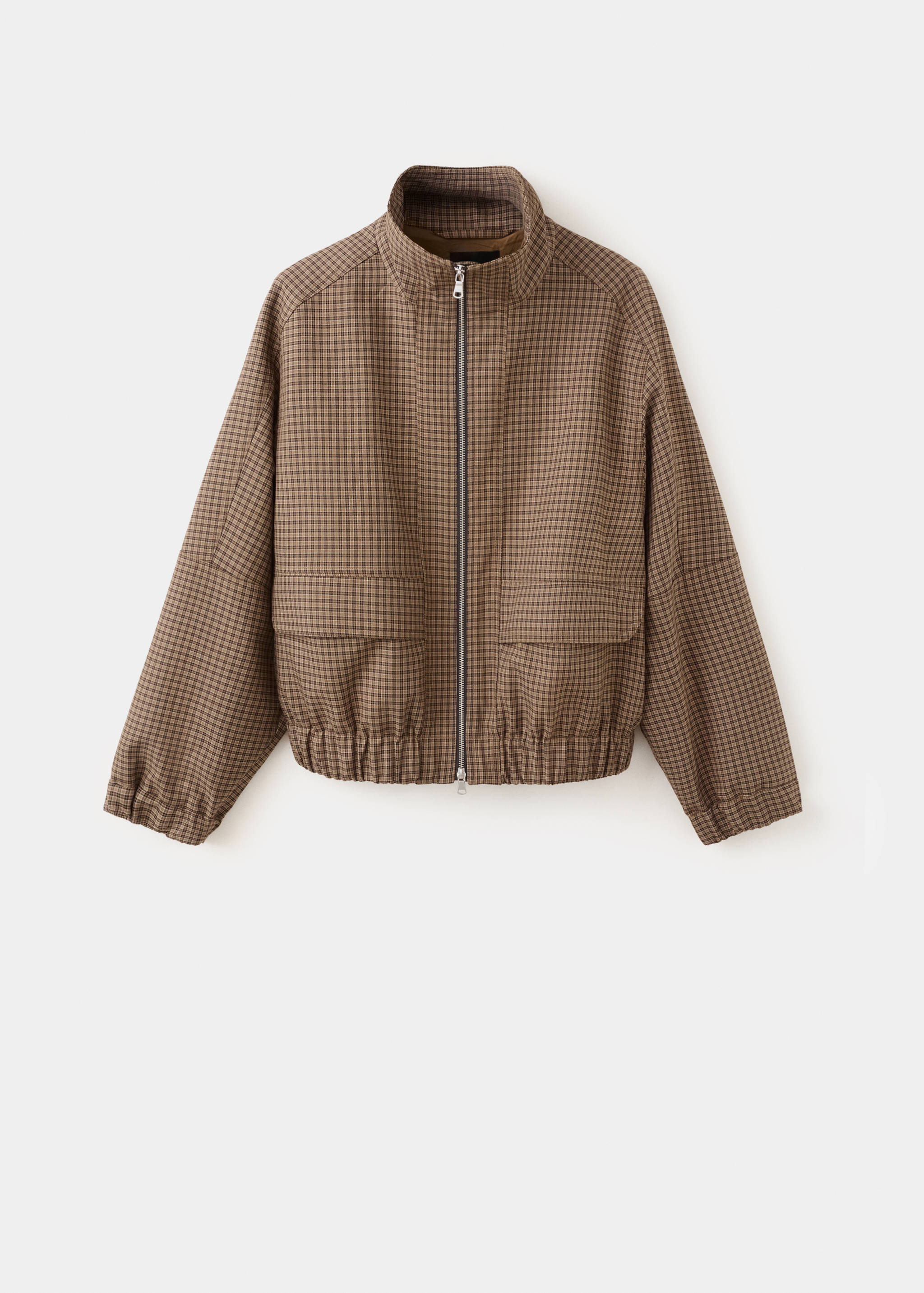 Houndstooth high-neck jacket - Article without model