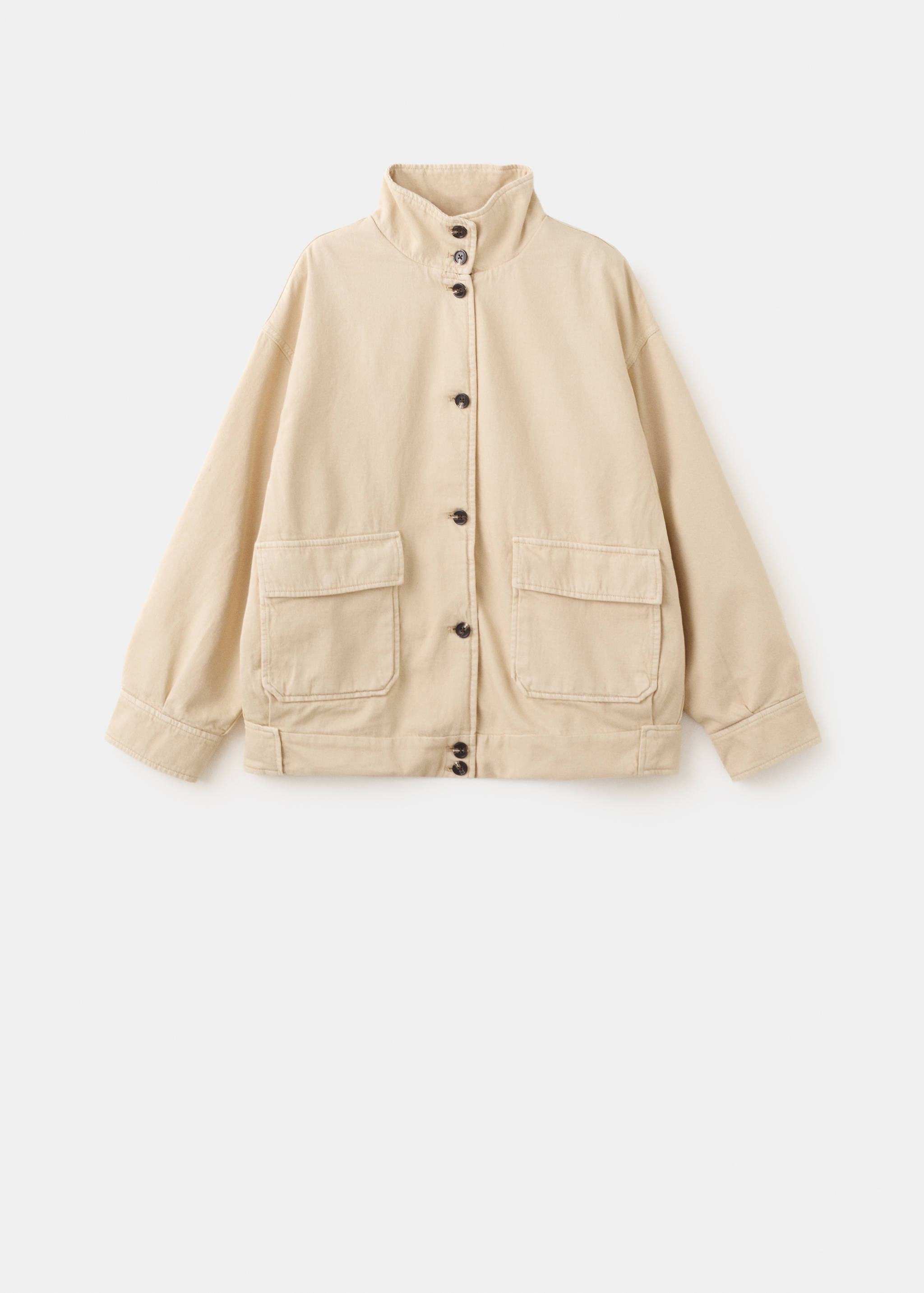 Denim parka with a stand-up collar - Article without model