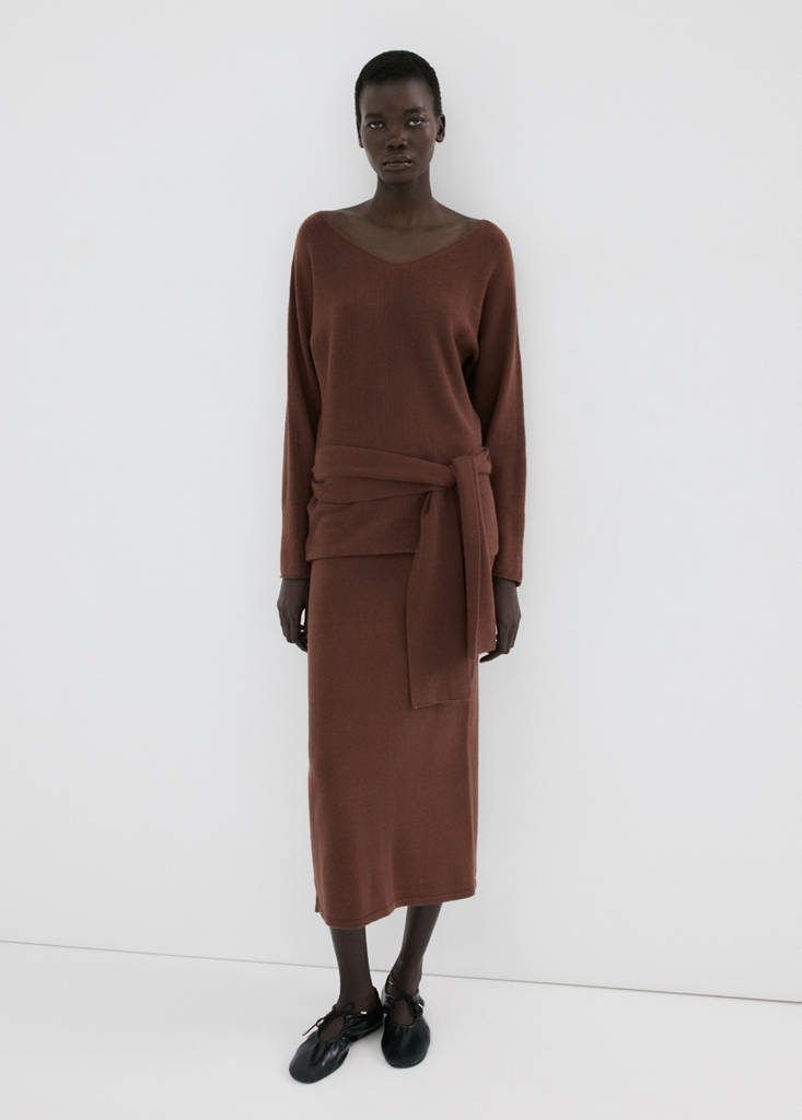 Opening pencil skirt — Chocolate