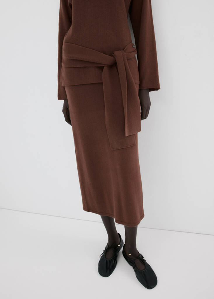Opening pencil skirt — Chocolate