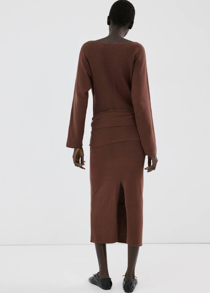 Opening pencil skirt — Chocolate