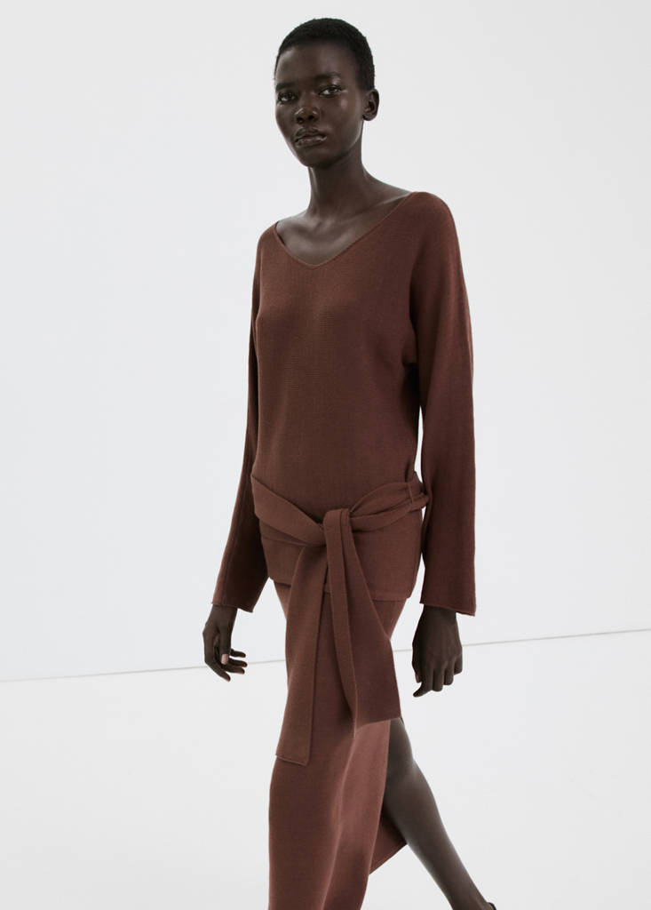Opening pencil skirt — Chocolate
