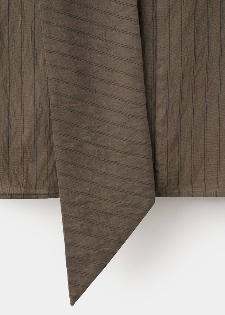 Striped foulard top — Brown