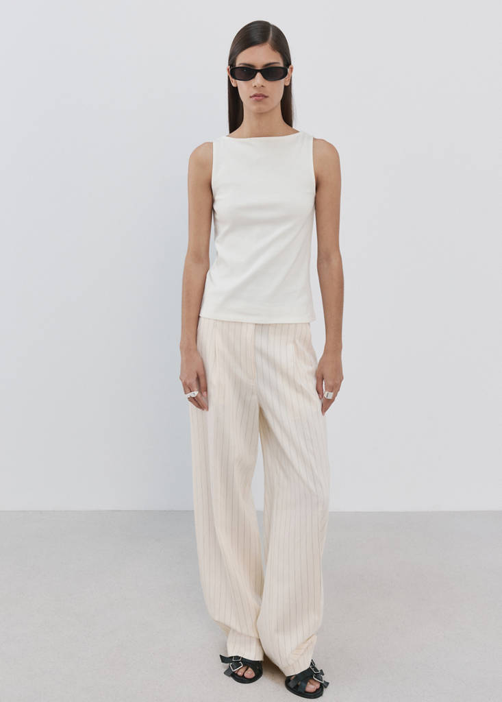 Fitted cotton top — Off White