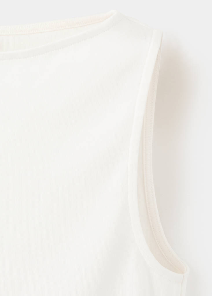 Fitted cotton top — Off White