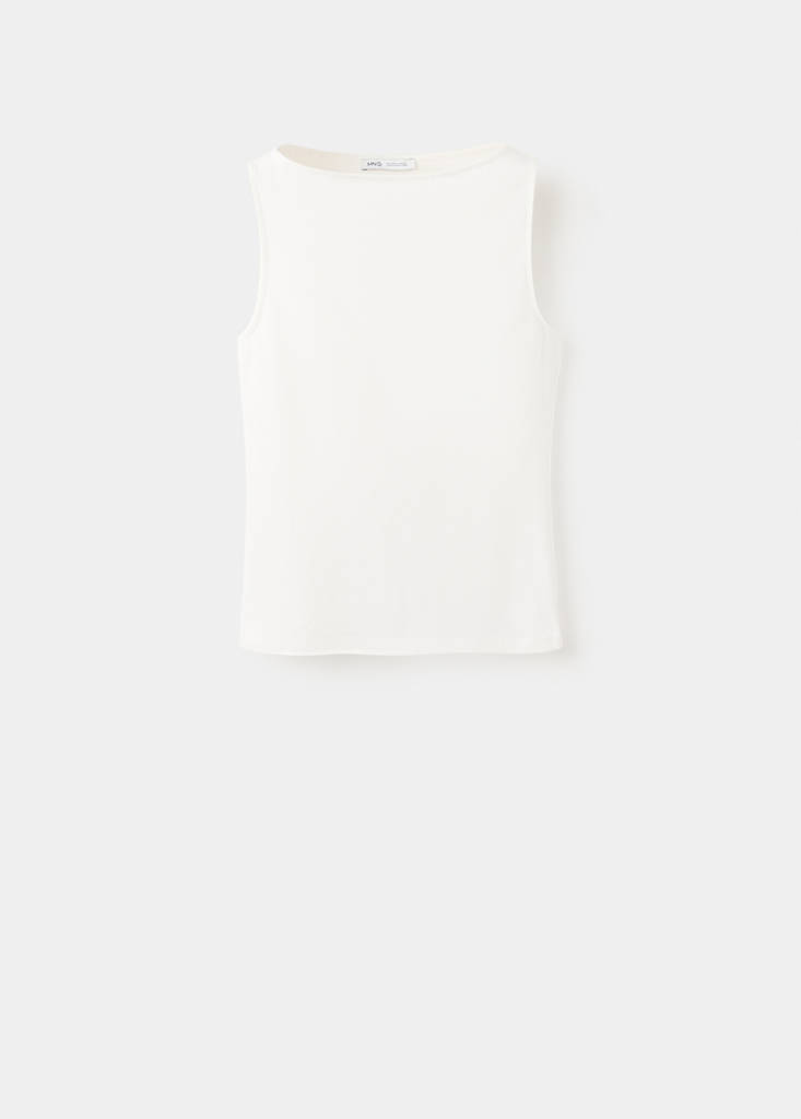Fitted cotton top — Off White