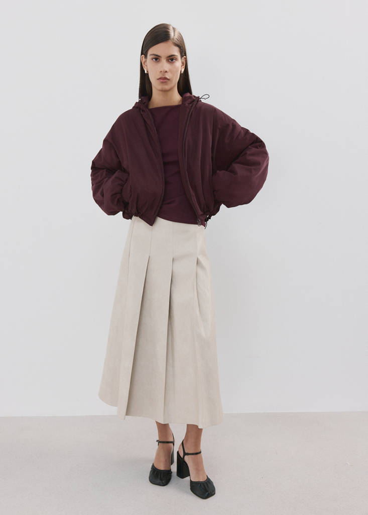 Fitted cotton top — Burgundy