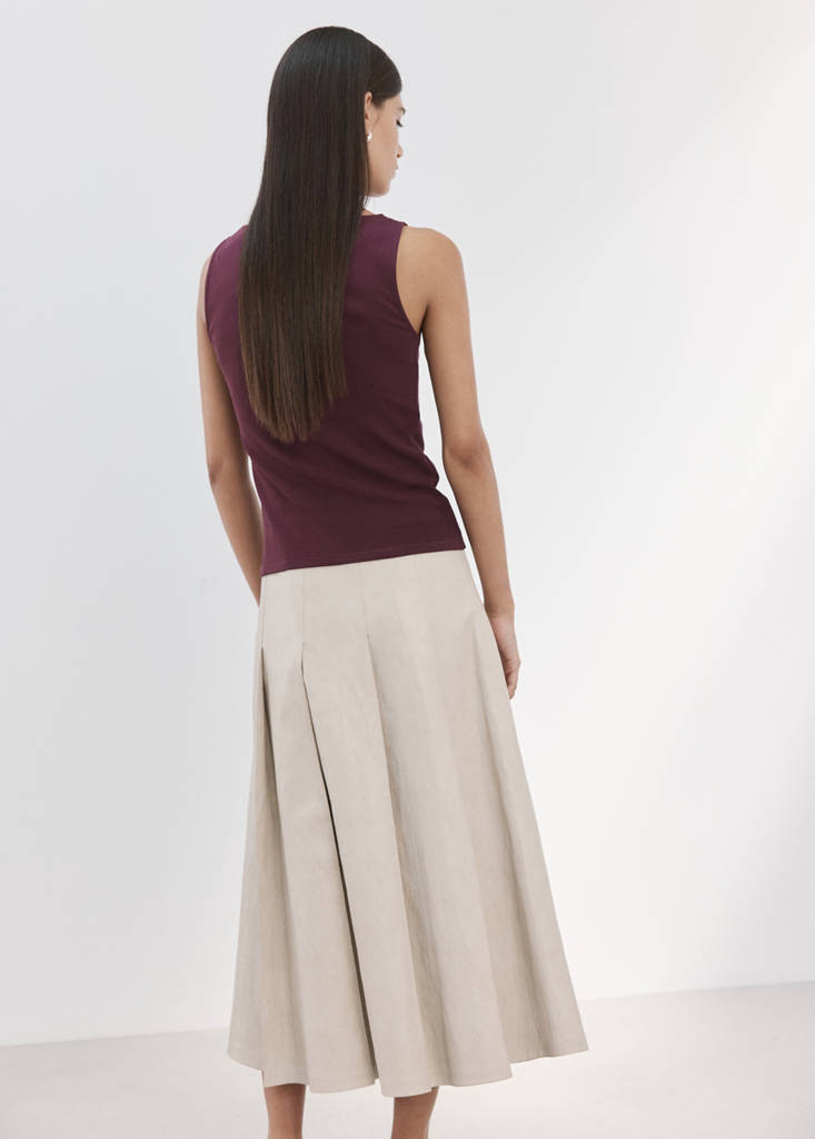 Fitted cotton top — Burgundy