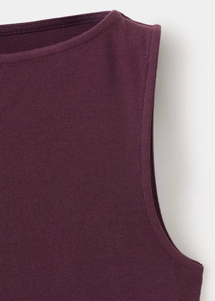 Fitted cotton top — Burgundy