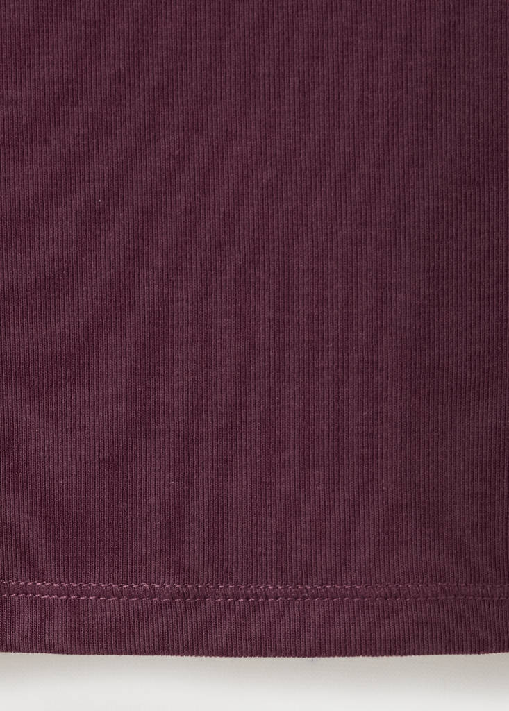Fitted cotton top — Burgundy