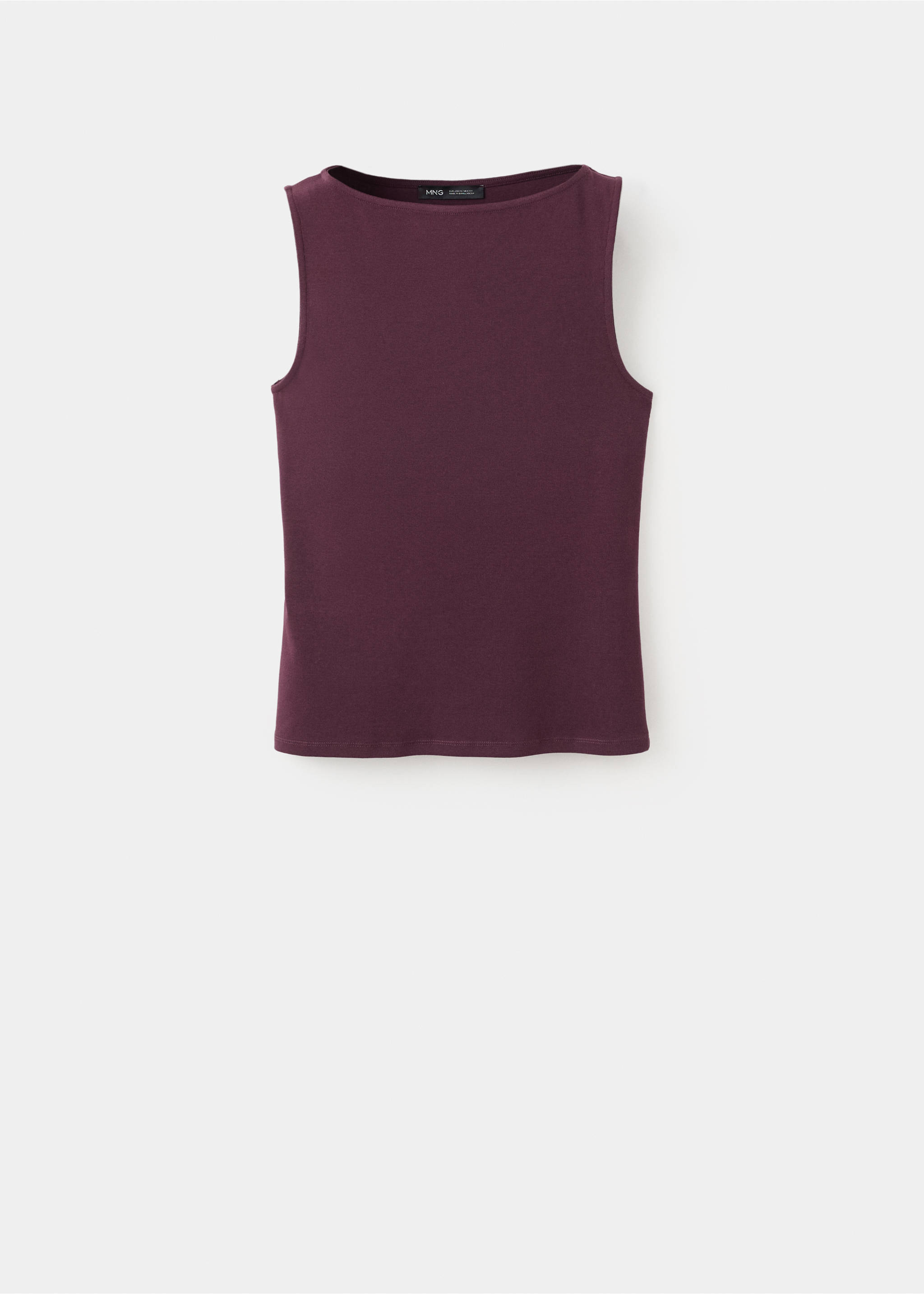 Fitted cotton top - Article without model, Burgundy. Ref: 27095822-00.