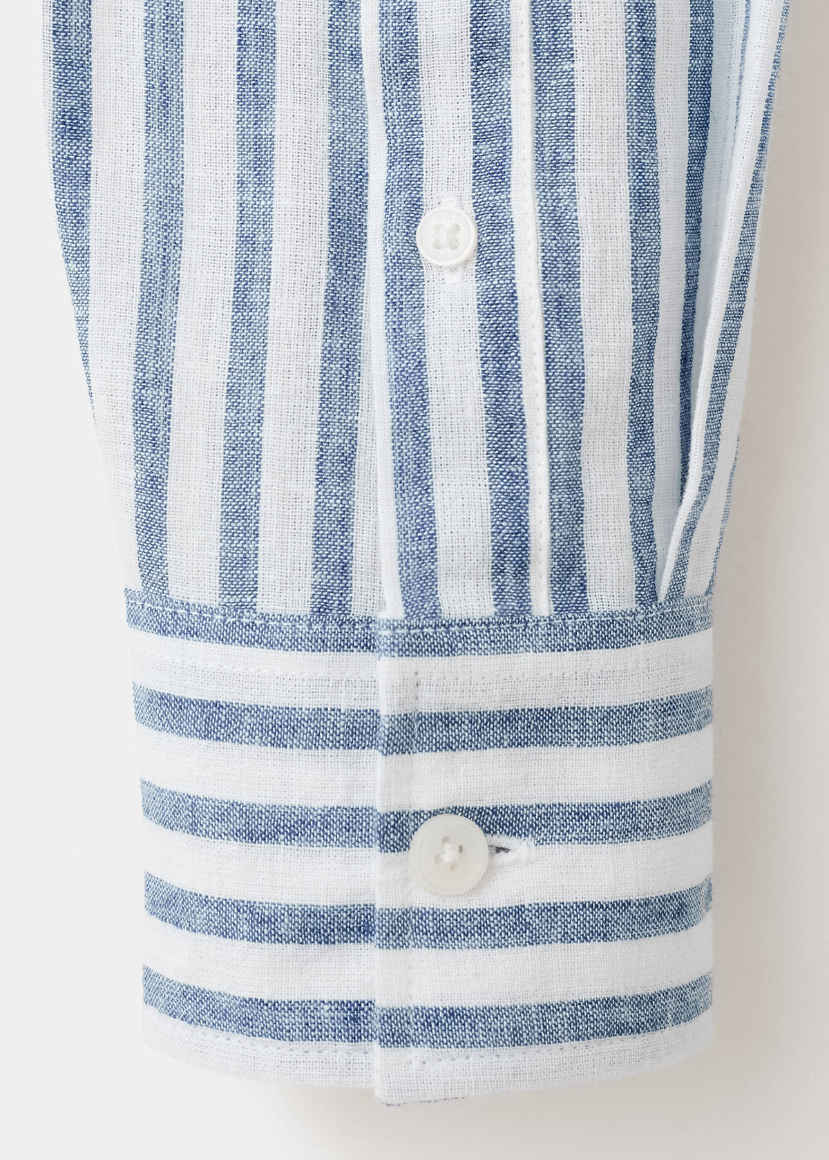 Striped linen-blend shirt — Sky Blue