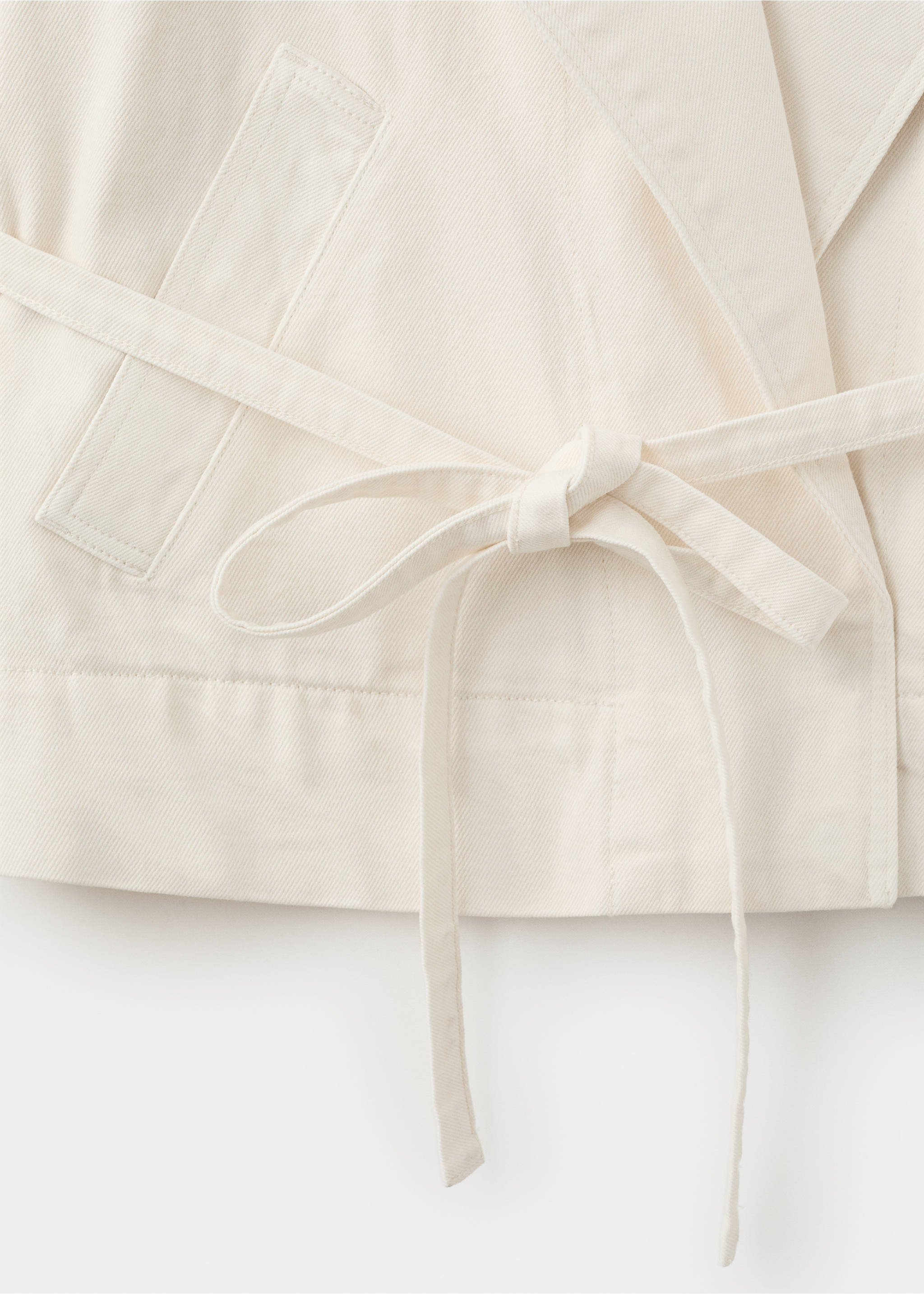 Cotton trench with maxi lapels and belt - Details of the article 0, Off White. Ref: 27095829-00.