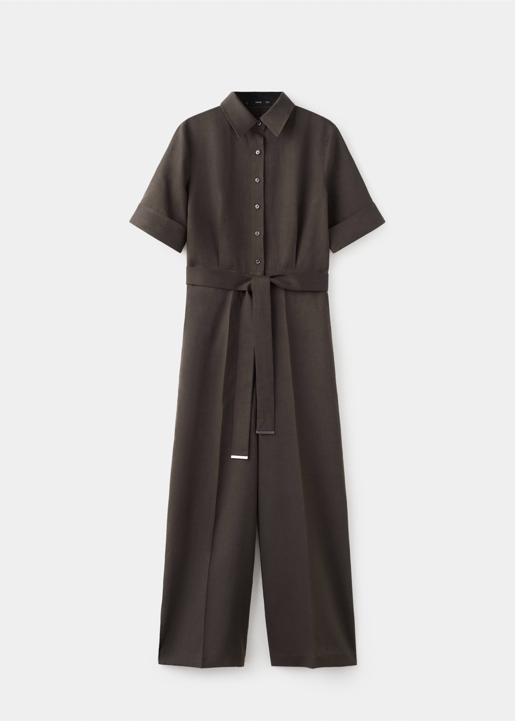Lyocell shirt jumpsuit - Article without model, Brown. Ref: 27095830-00.