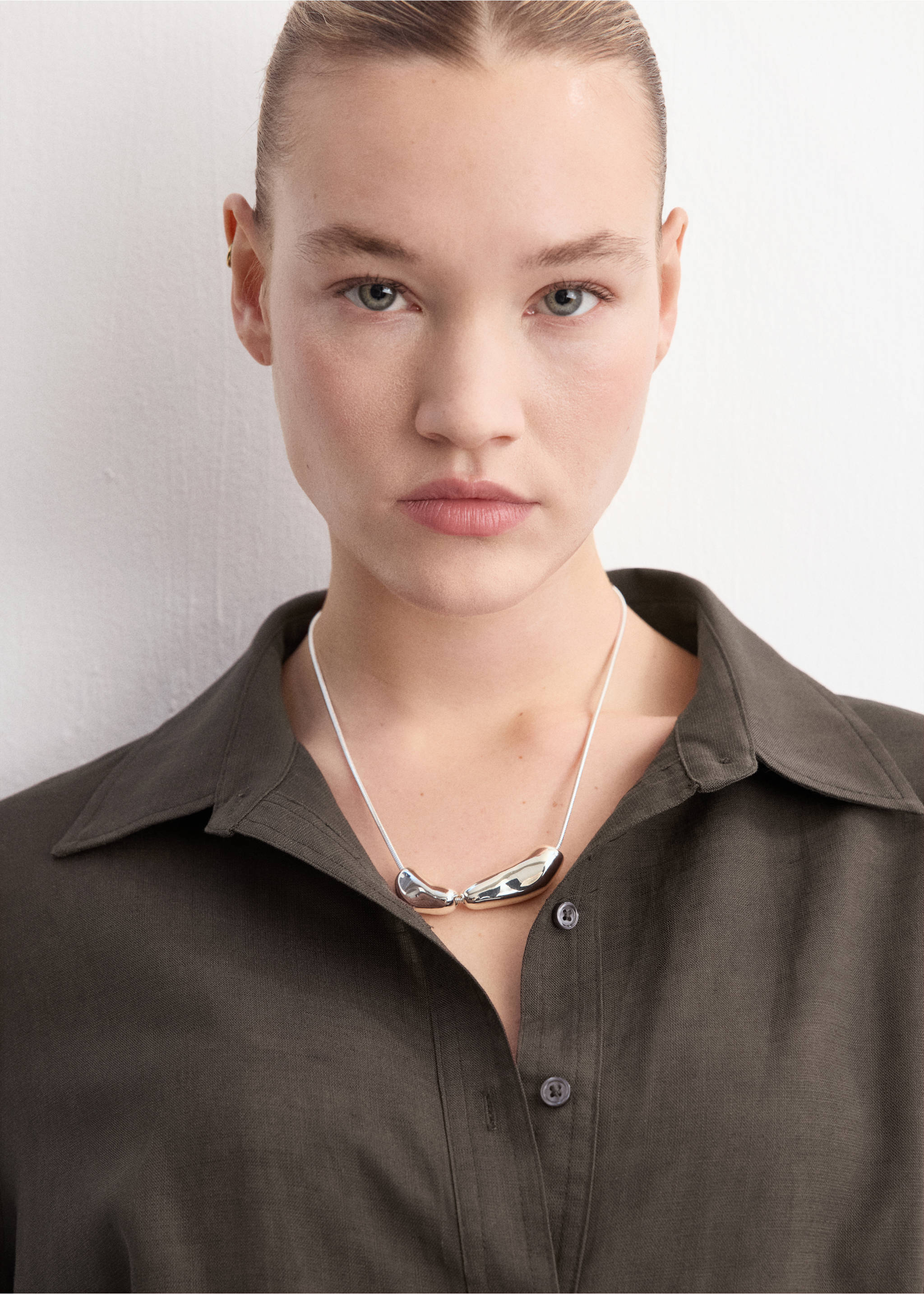 Lyocell shirt jumpsuit - Details of the article 5, Brown. Ref: 27095830-00.