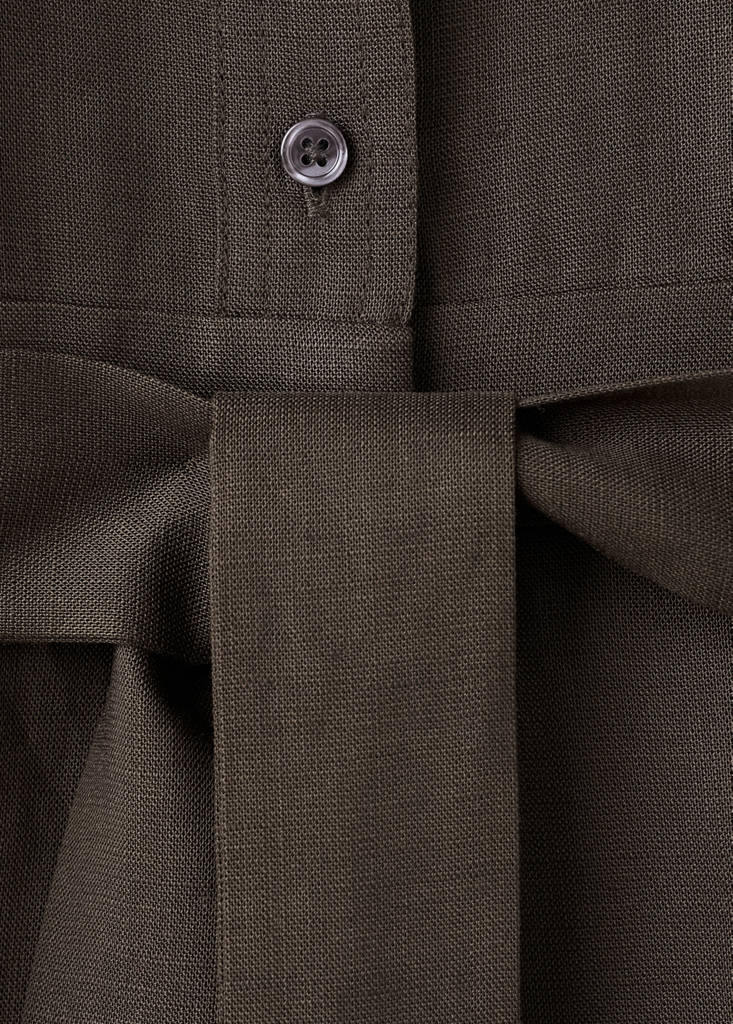 Lyocell shirt jumpsuit — Brown