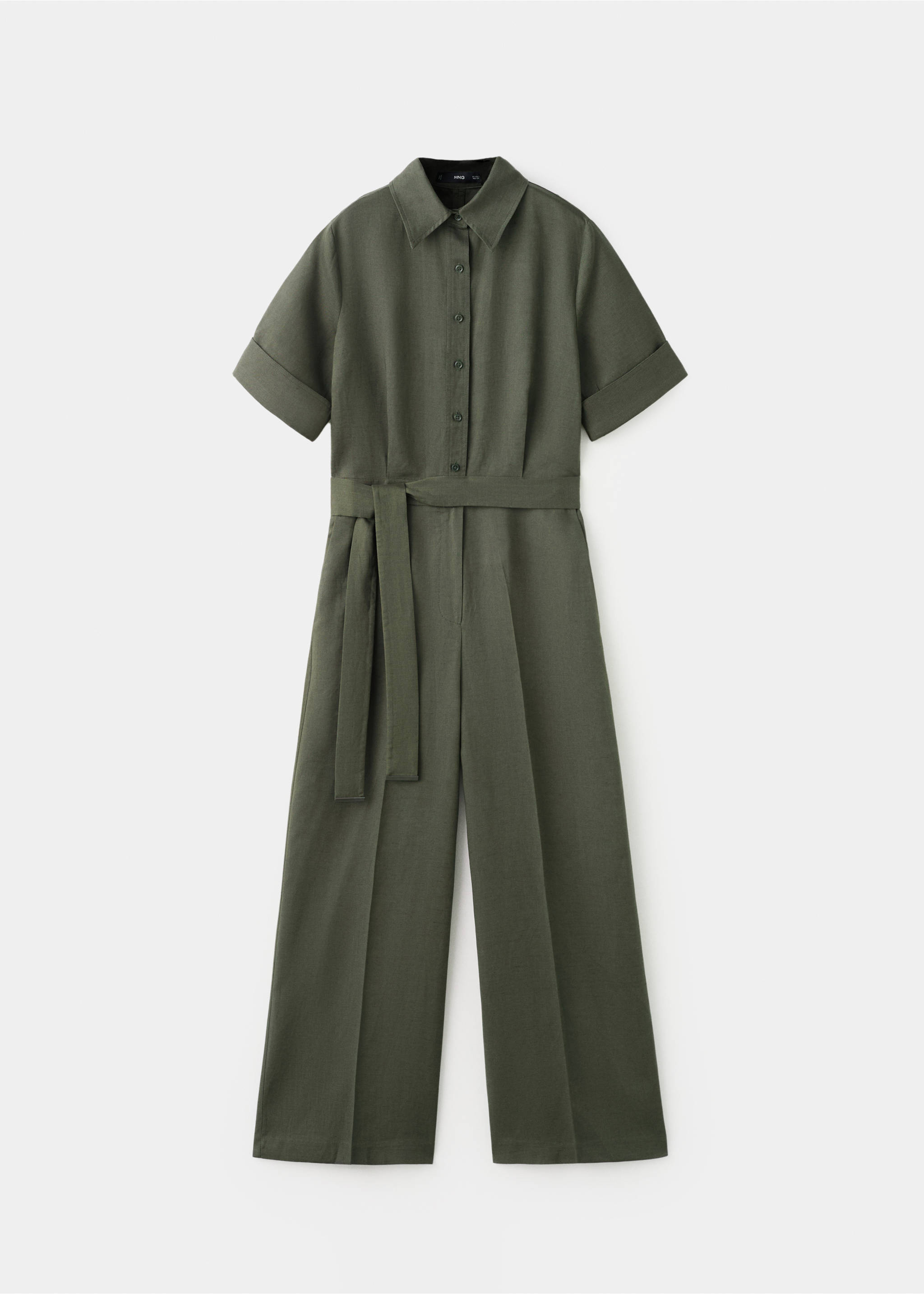 Lyocell shirt jumpsuit - Article without model, Khaki. Ref: 27095830-00.