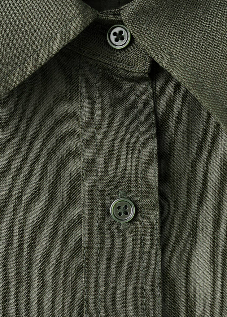 Lyocell shirt jumpsuit — Khaki