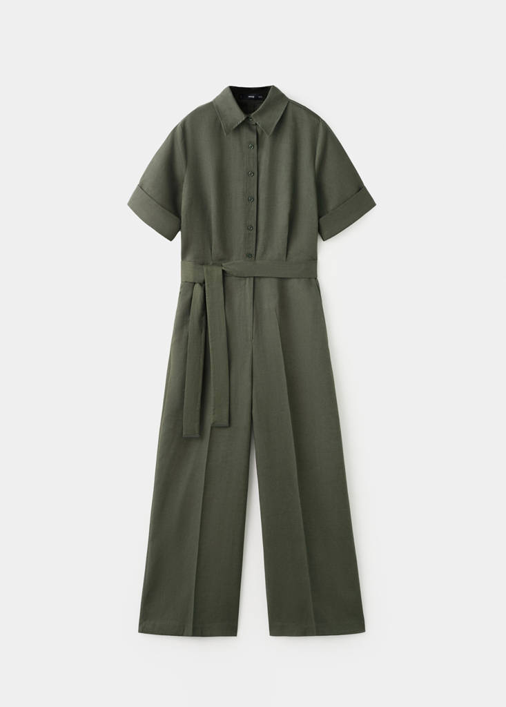 Lyocell shirt jumpsuit — Khaki