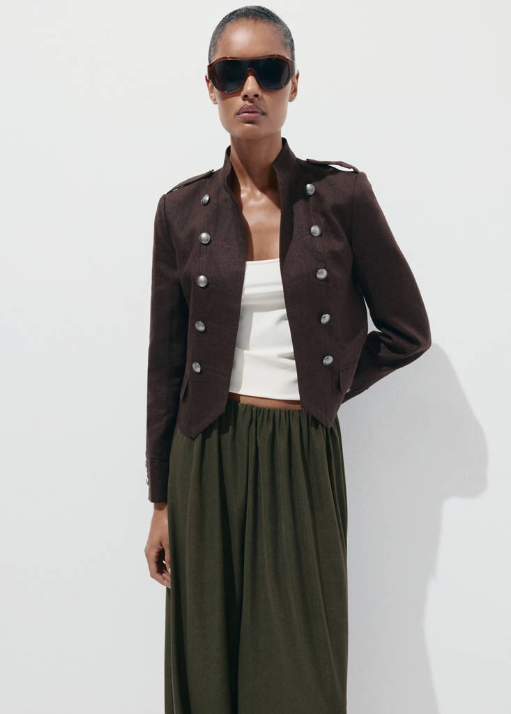 Mid-rise harem pants — Khaki