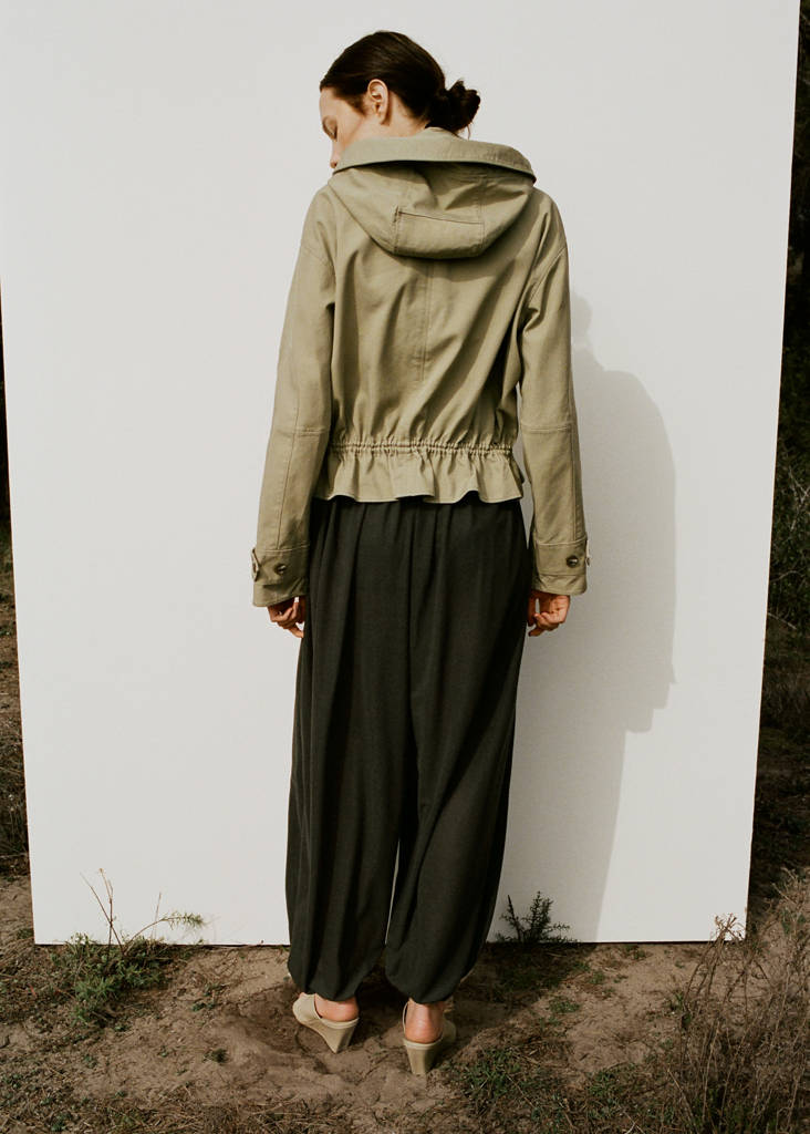 Mid-rise harem pants — Khaki