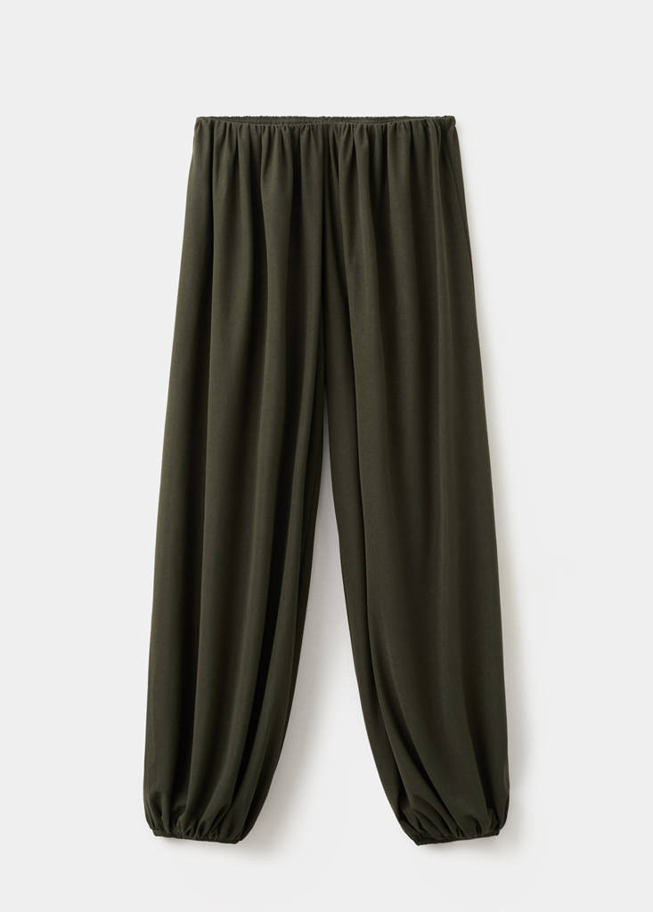 Mid-rise harem pants — Khaki