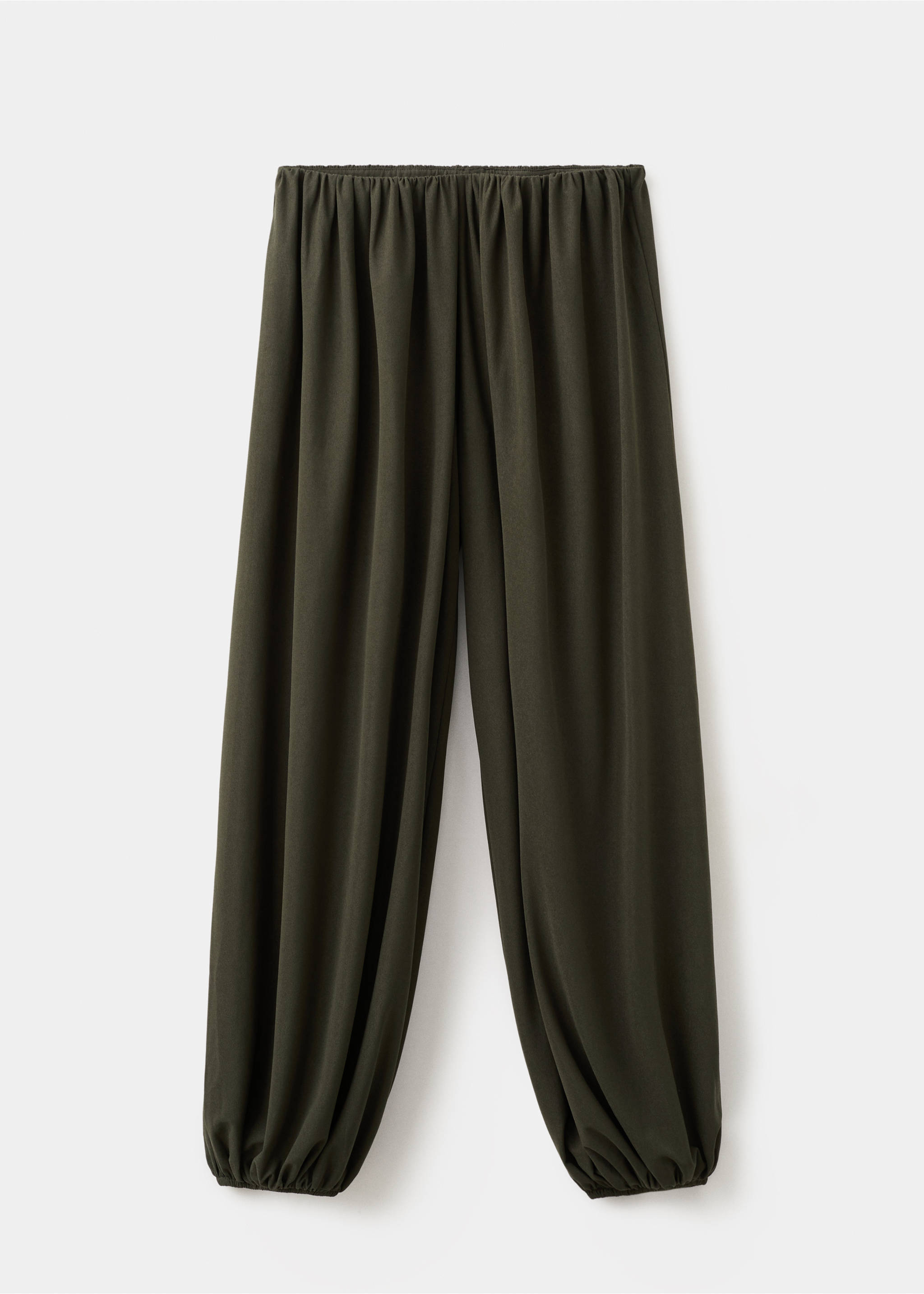 Pantalon bouffant taille mi-haute - Article sans modèle, Kaki. Ref: 27095831-00.