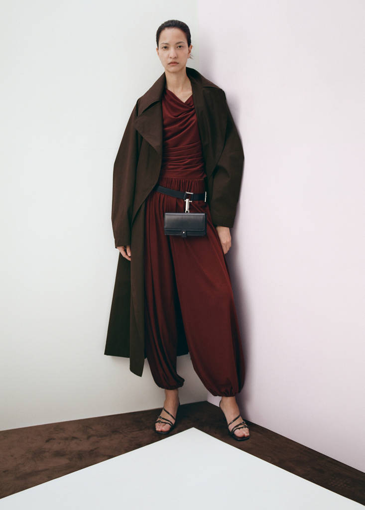 Mid-rise harem pants — Russet