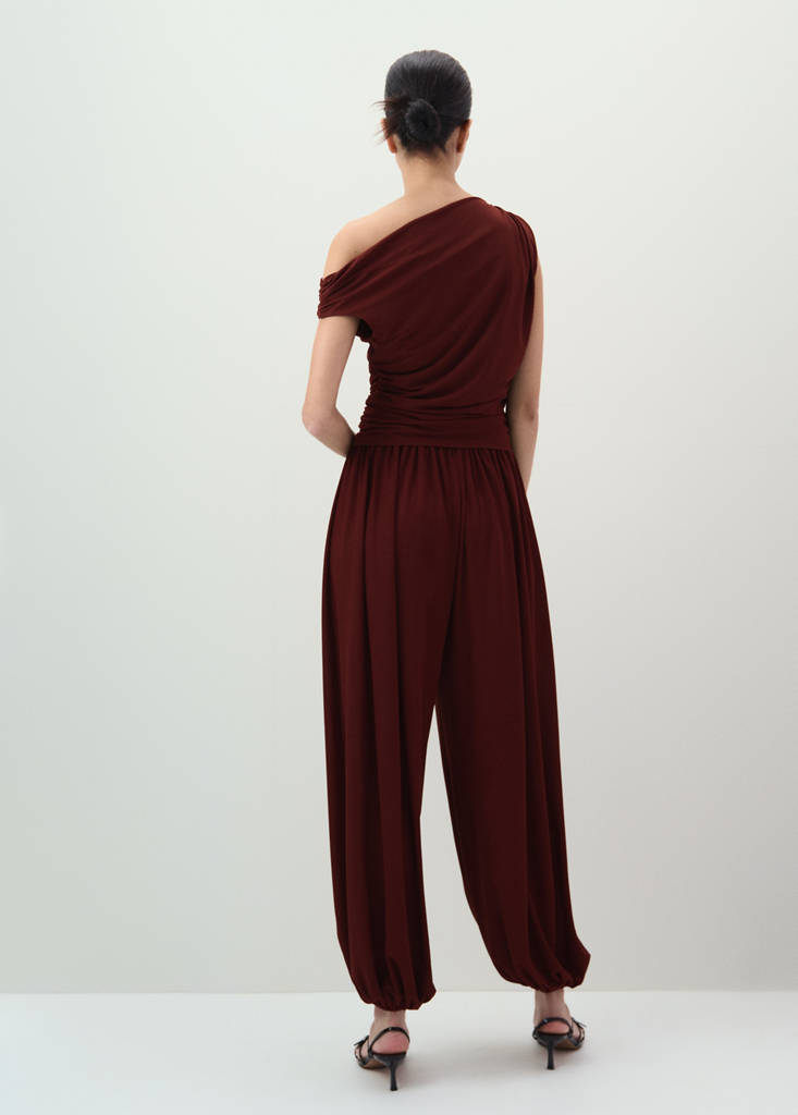 Mid-rise harem pants — Russet