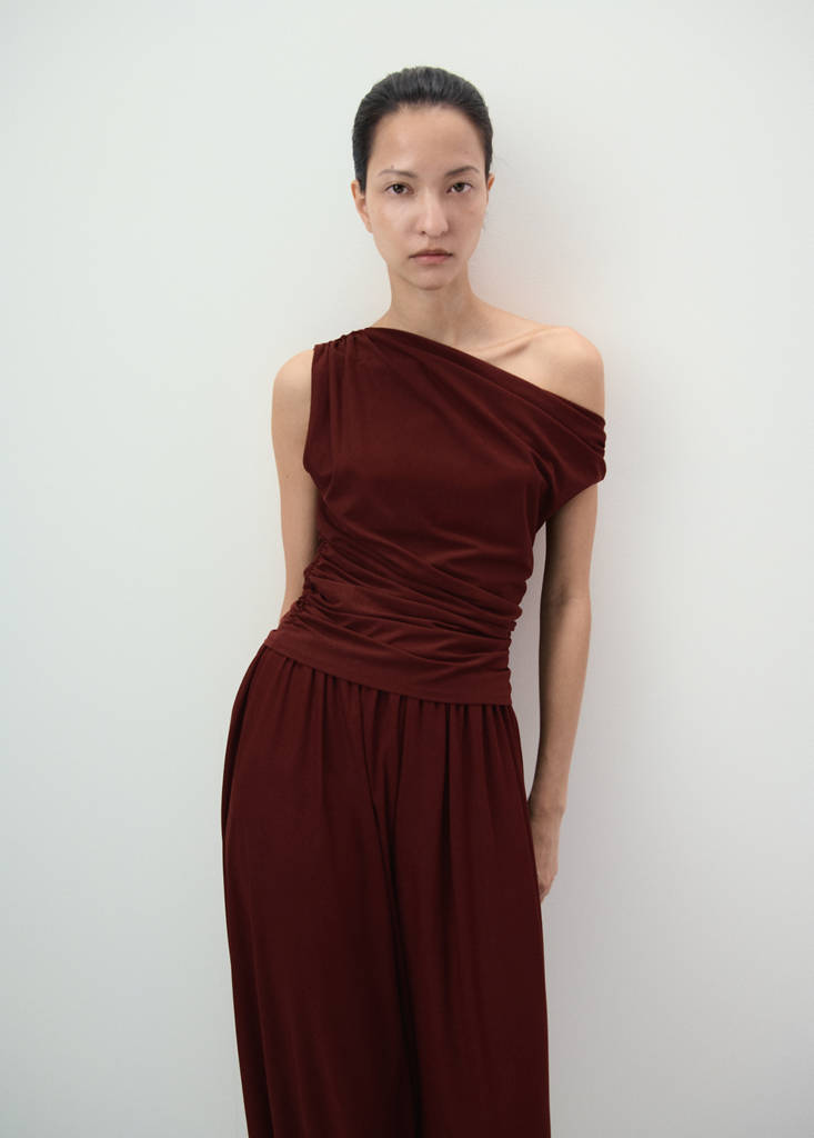 Mid-rise harem pants — Russet