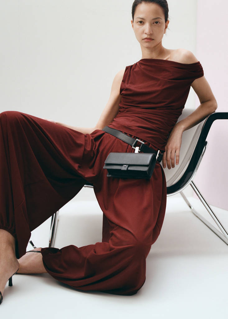Mid-rise harem pants — Russet