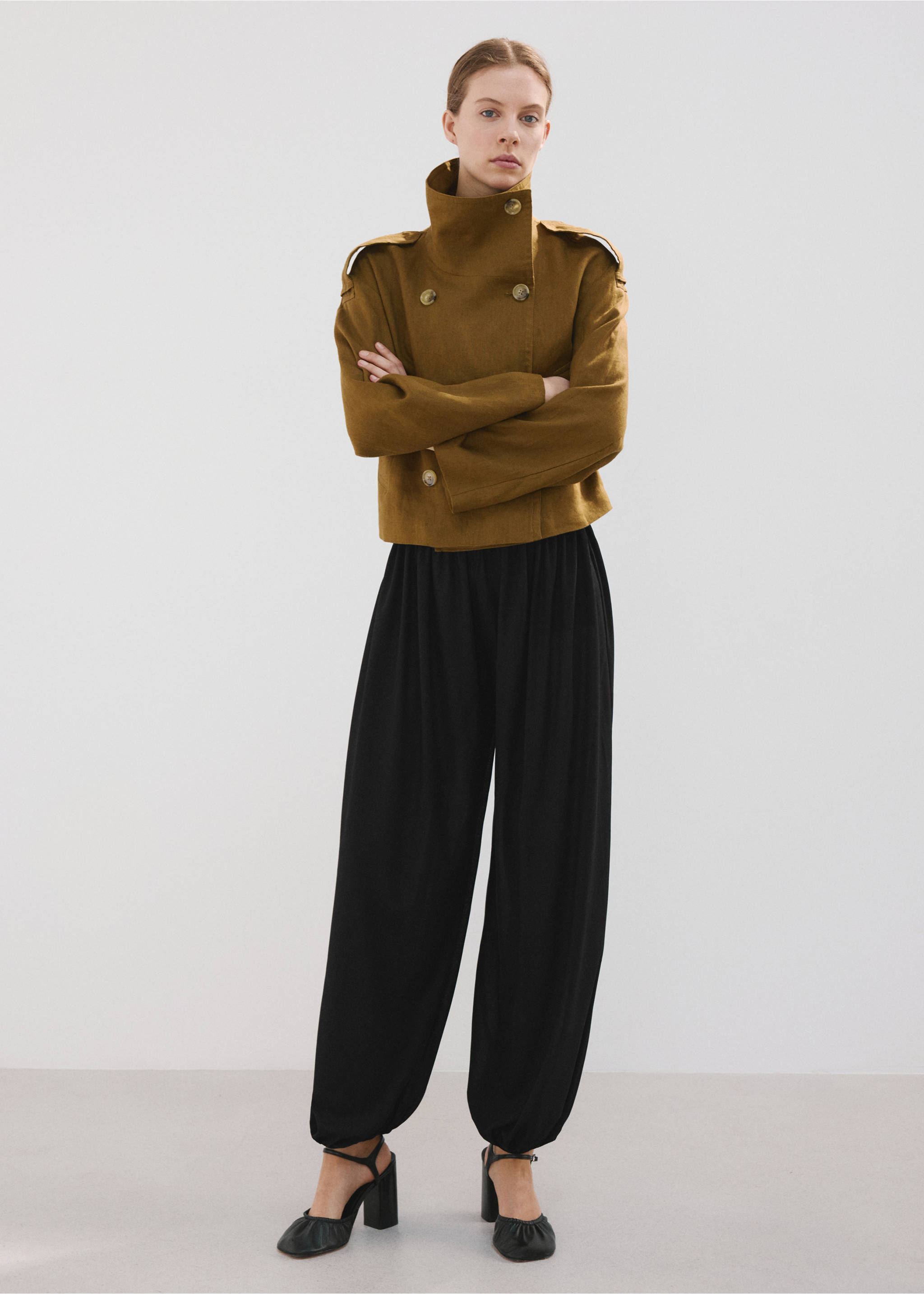 Mid-rise harem pants - General plane, Black. Ref: 27095831-00.