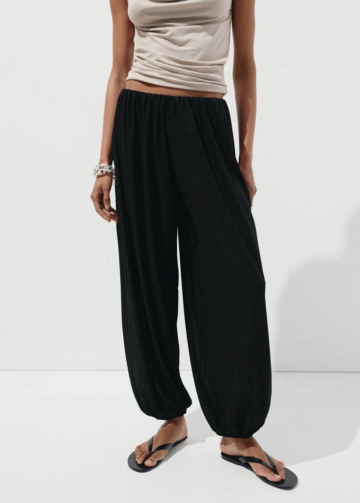 Mid-rise harem pants - Women | MANGO Canada