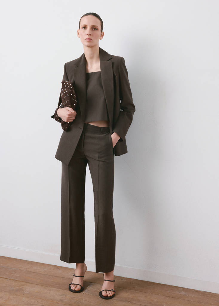 Lyocell suit waistcoat — Chocolate