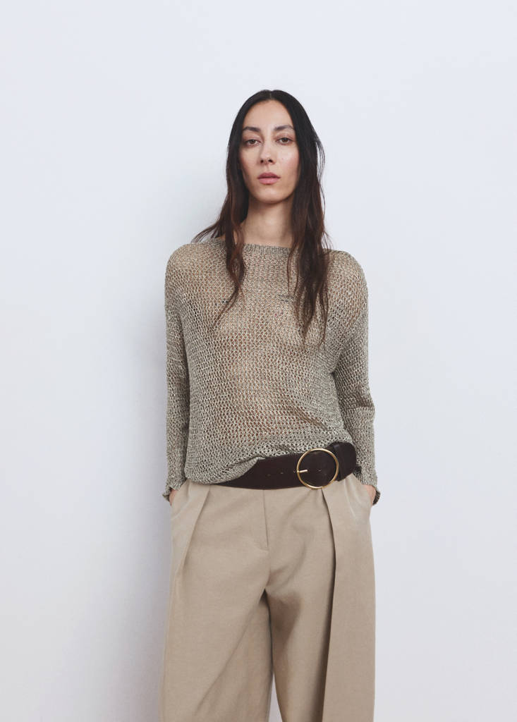 Lurex crochet sweater