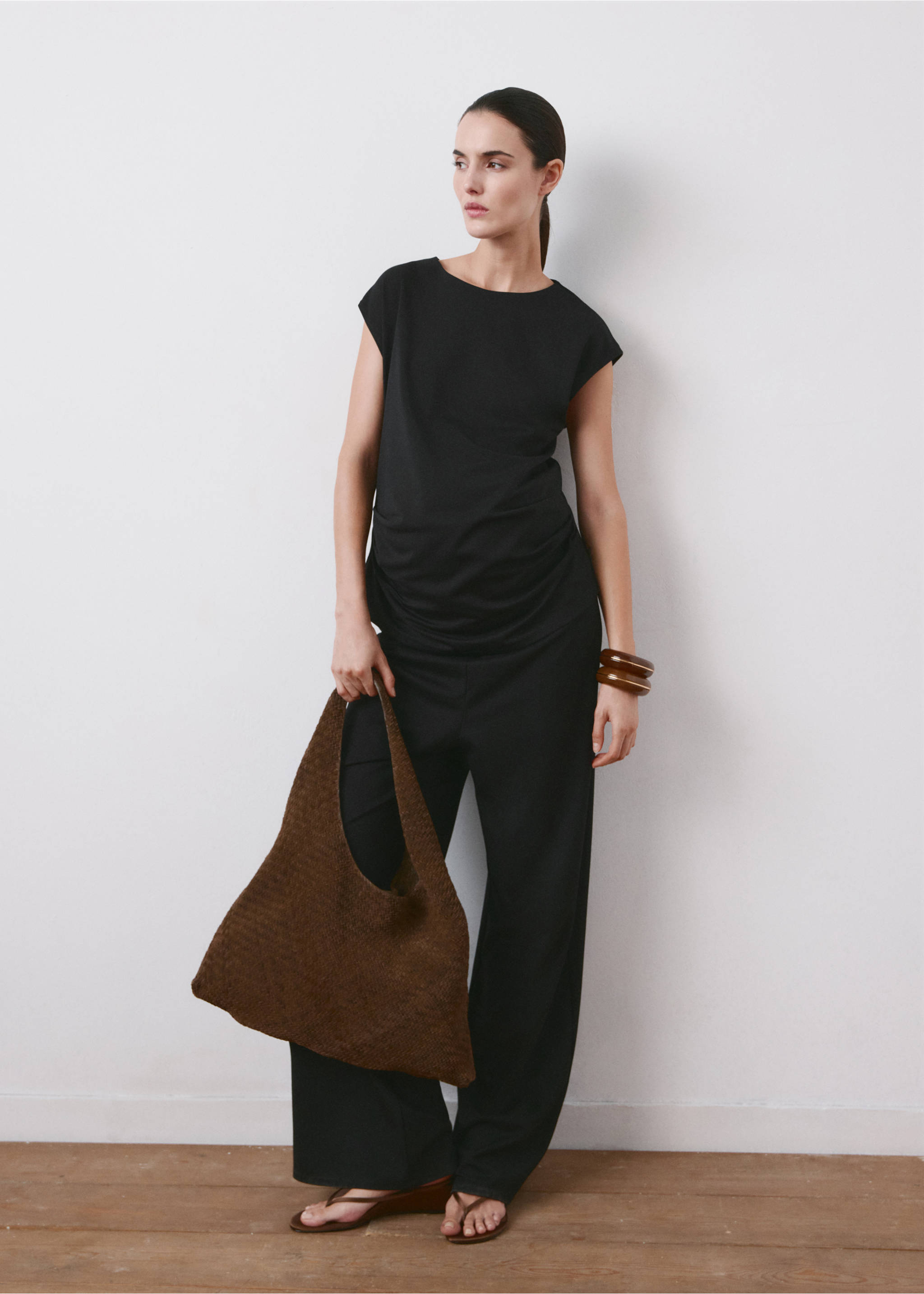 Pantalon droit de grossesse - Plan général, Noir. Ref: 27095836-00.