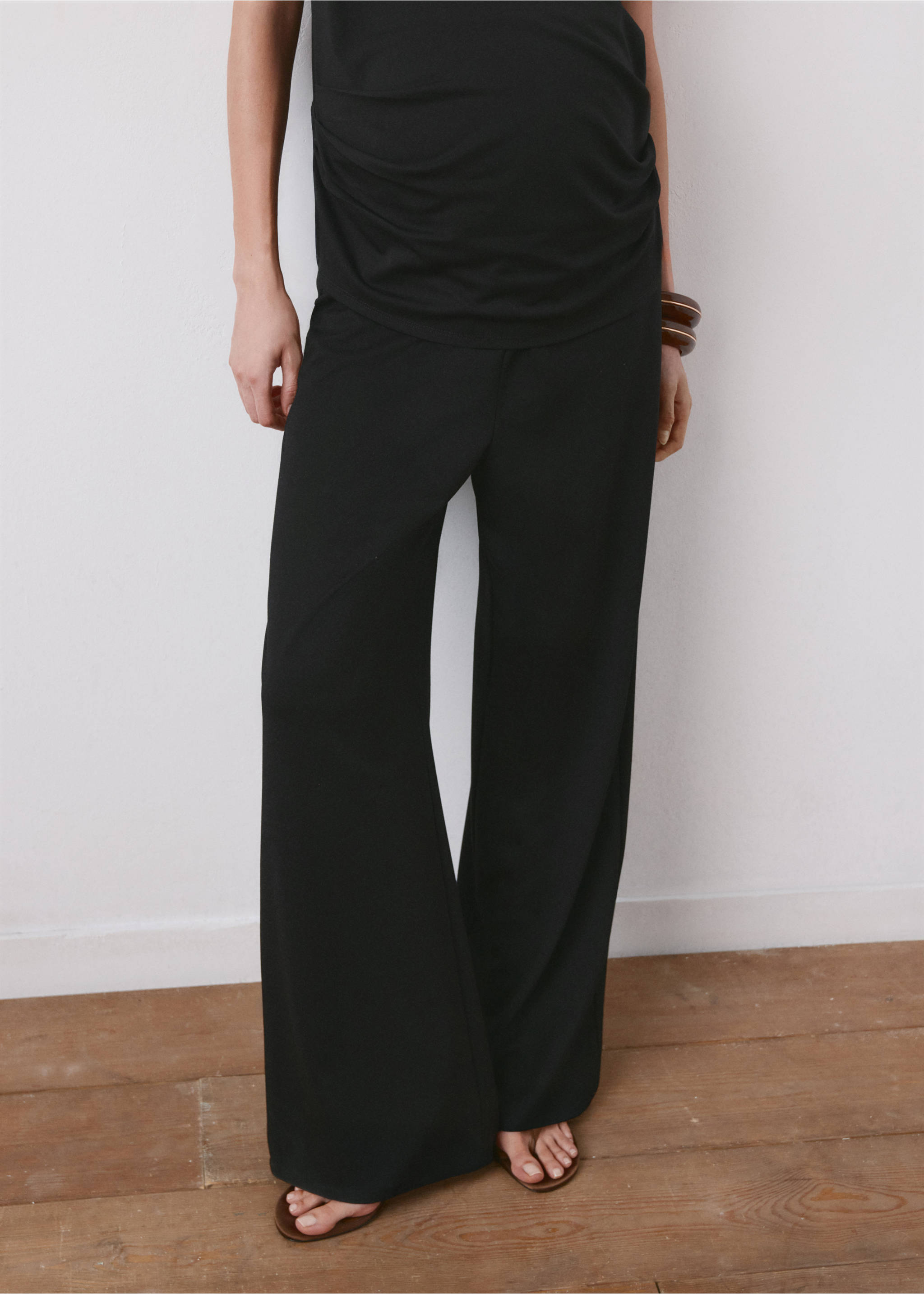 Pantalon droit de grossesse - Plan moyen, Noir. Ref: 27095836-00.